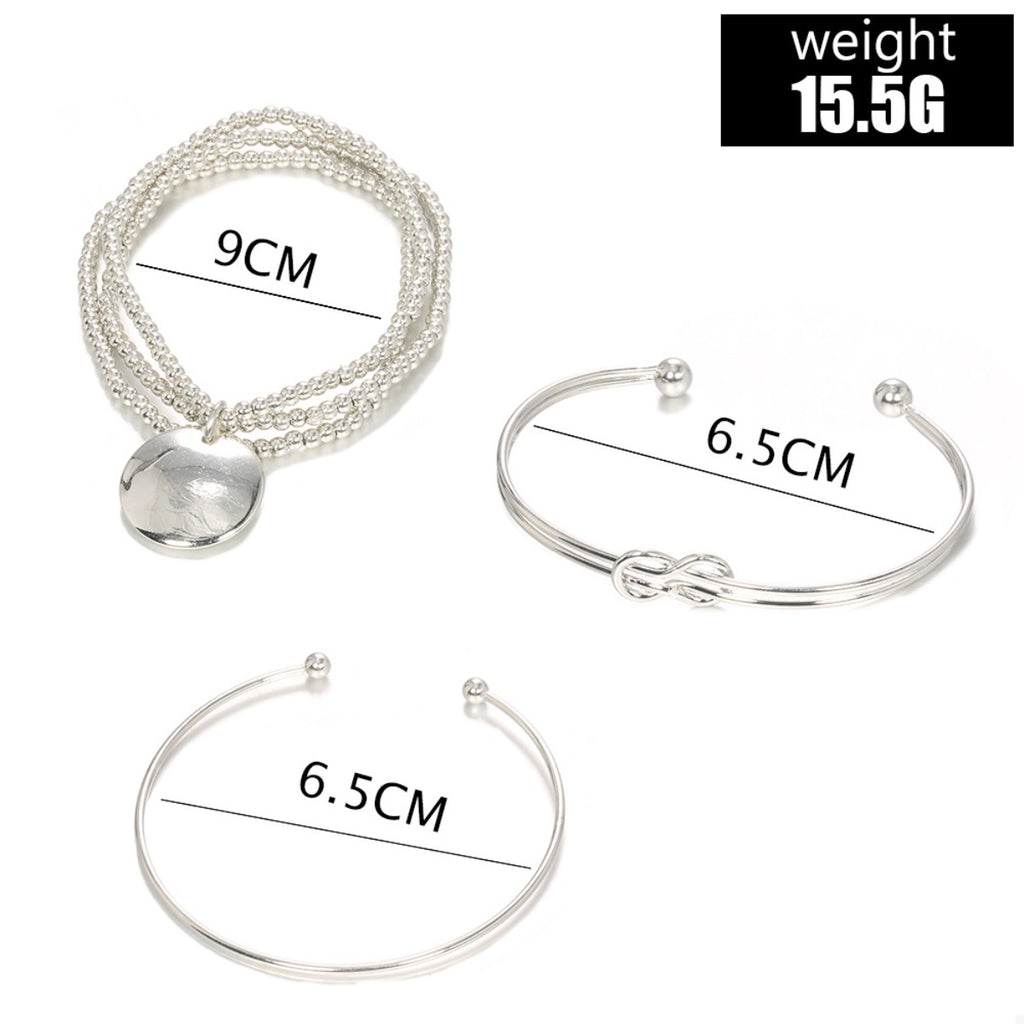 3 Piece Silver-Plated Minimalist Bracelet