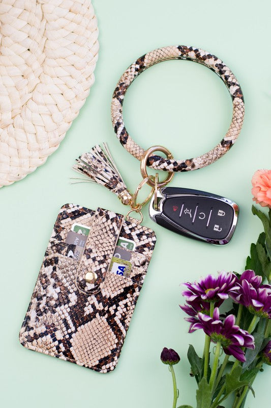 Animal Print - Key Ring Wallet Bracelet - Salt N Sage 