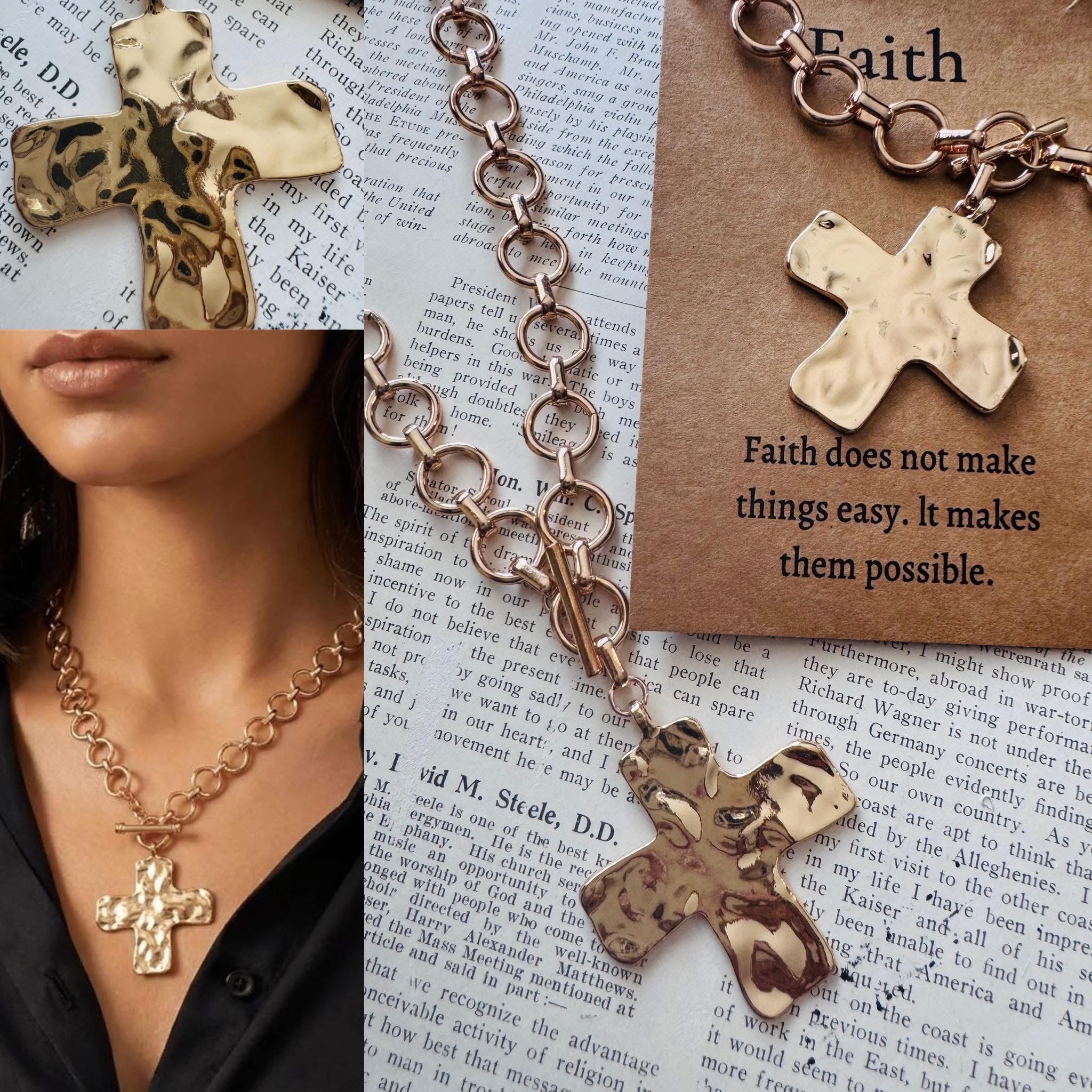 Cross Necklace with Card - Salt N Sage 