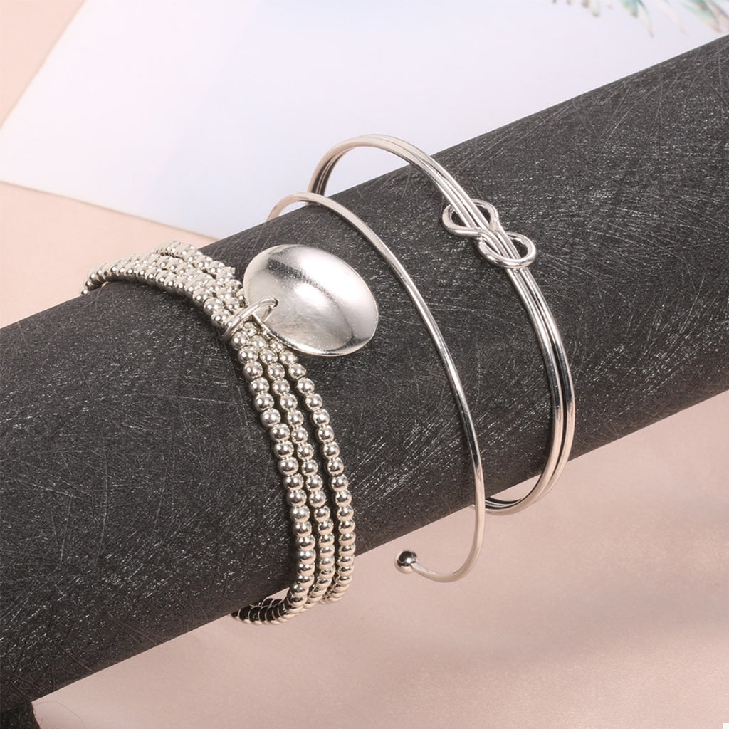 3 Piece Silver-Plated Minimalist Bracelet