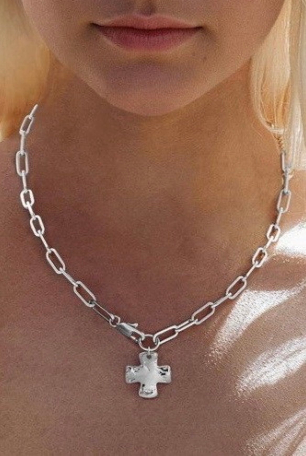 Statement Cross Chain Necklace - Salt N Sage 