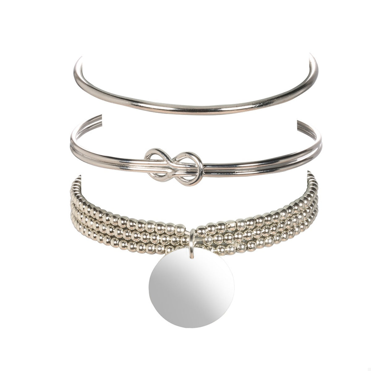 3 Piece Silver-Plated Minimalist Bracelet