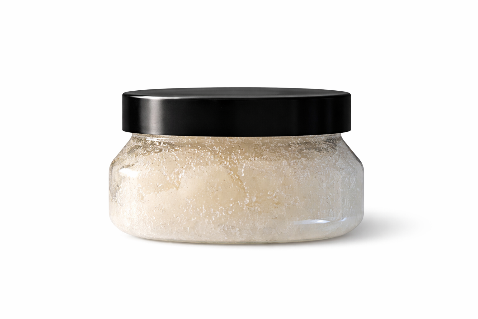 Salt N Sage Pineapple Coconut Sea Scrub in 4 oz jar, showing the creamy scrub with pineapple and coconut scent ingredients.
