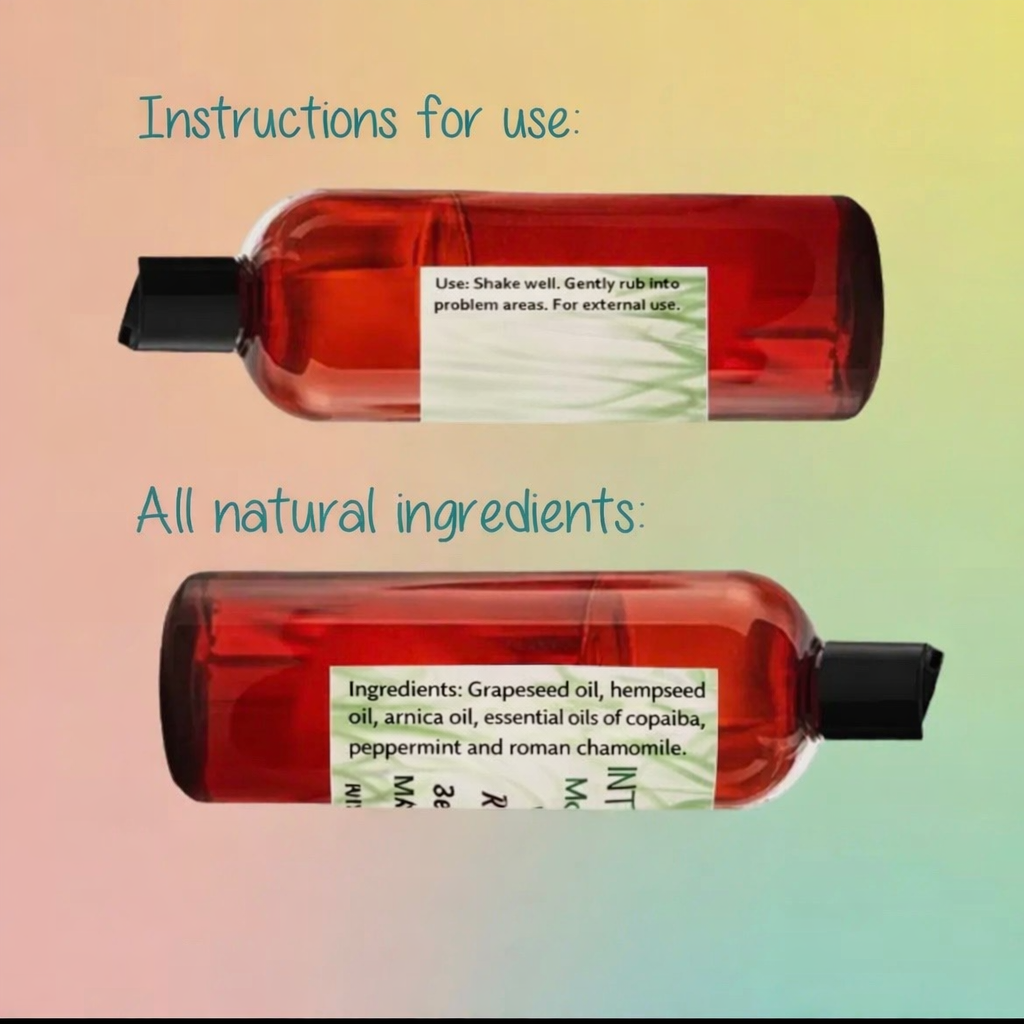 Salt N Sage Intensive Relief Pain Oil Massage Rub with natural essential oils for soothing muscle pain and tension relief.